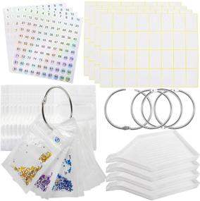 img 4 attached to 💎 Diamond Painting Supplies Storage Container Kit - 100PCs Portable Bead Organizer, Diamond Painting Tray, Number Stickers, and Label Sheet