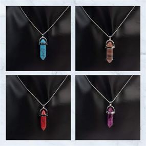 img 1 attached to 💎 AUEAR Bullet Shape Crystal Stone Chakra Pendants: 15 PCS for Jewelry Making & Healing