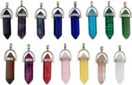 💎 auear bullet shape crystal stone chakra pendants: 15 pcs for jewelry making & healing logo