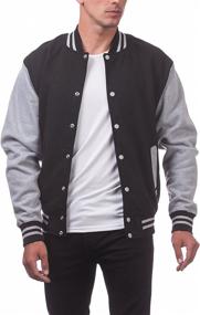 img 1 attached to Top-notch Men's Varsity Fleece Baseball Jacket by Pro Club