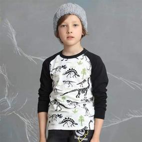 img 3 attached to 🦕 Toddler Dinosaur Sleeve Shirt for Boys - Bleubell Clothing