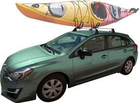 img 1 attached to 🛶 Ultimate Kayak Roof Rack for Car - Best Kayaks Accessories with J Hooks Bar Mount Carrier for Easy Transport of Sit on Top, Canoe, Fishing, Jon Boat, Surf Ski - Caddy Racks Designed to Fit Truck SUV Van Cars w/ Universal Crossbars