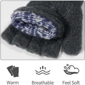 img 1 attached to 🧤 Girls' Printed Fingerless Mittens with Coverage for Children - Essential Accessories