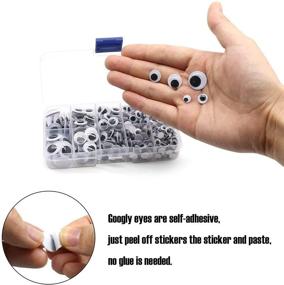 img 2 attached to Craftastic Delight: 450-Piece Self-Adhesive Black Wiggle Googly Eyes Set - Mixed Sizes (6mm-15mm)