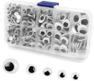 craftastic delight: 450-piece self-adhesive black wiggle googly eyes set - mixed sizes (6mm-15mm) logo