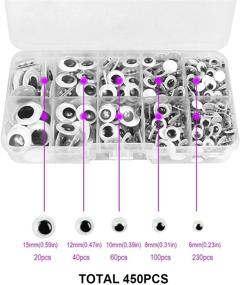 img 3 attached to Craftastic Delight: 450-Piece Self-Adhesive Black Wiggle Googly Eyes Set - Mixed Sizes (6mm-15mm)