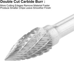 img 1 attached to 🛠️ Premium Tungsten Steel Carbide Rotary Burr Set - 5Pcs, 1/4inch Shank Double Cut Carbide Burr Set with 8MM Head - Ideal for Die Grinder Drill, DIY Woodworking Carving, Metal Polishing, Engraving