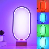 🌈 lonrisway rgb wood table lamp - 16 color-changing bedside lamp, natural beech night light for living rooms and bedrooms - creative home decor, unique housewarming gift логотип