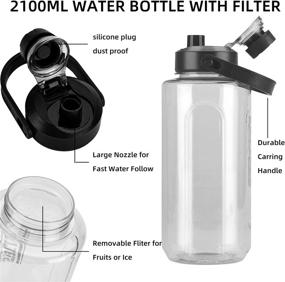 img 3 attached to 💧 Olerd Half Gallon/64oz Water Bottle: Leak-proof, BPA Free Sports Jug - Stay Hydrated For Gym & Outdoor Sports (Grey)!