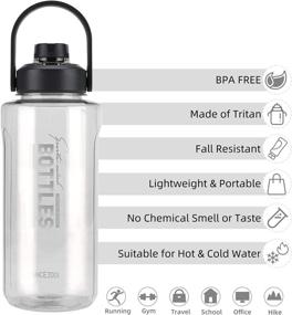 img 2 attached to 💧 Olerd Half Gallon/64oz Water Bottle: Leak-proof, BPA Free Sports Jug - Stay Hydrated For Gym & Outdoor Sports (Grey)!