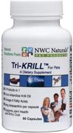 natural tri-krill oil capsules for dogs and cats - promotes joint & brain health, enhances skin & coat - pure antarctic krill with astaxanthin, omega-3, dha, epa by nwc naturals logo