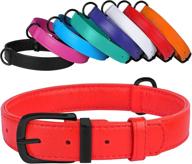 🐶 collardirect leather dog collar: soft padded pet collar in 12 vibrant colors for small, medium, and large puppies - green, black, pink, white, red, blue, and purple logo