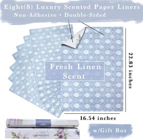 img 3 attached to 🌸 Linen Scented Drawer Liners for Dresser & Cabinets | Non-Adhesive 8 Sheets | Double-Sided Design | Bathroom & Shelf Paper 16.5in X 22.8in