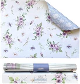 img 4 attached to 🌸 Linen Scented Drawer Liners for Dresser & Cabinets | Non-Adhesive 8 Sheets | Double-Sided Design | Bathroom & Shelf Paper 16.5in X 22.8in