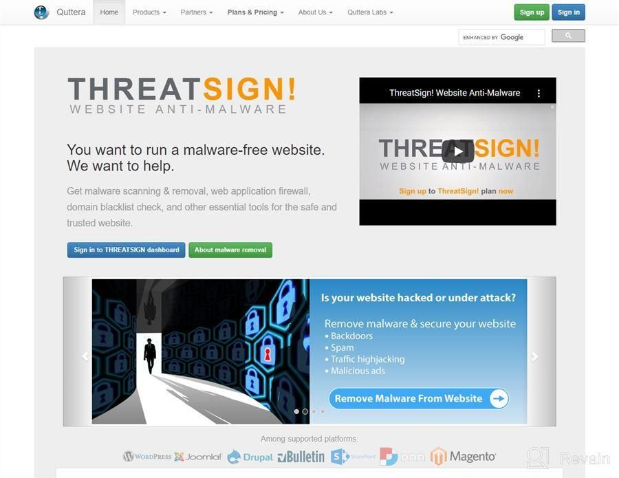 img 1 attached to ThreatSign - Website Anti Malware review by Josh Moore