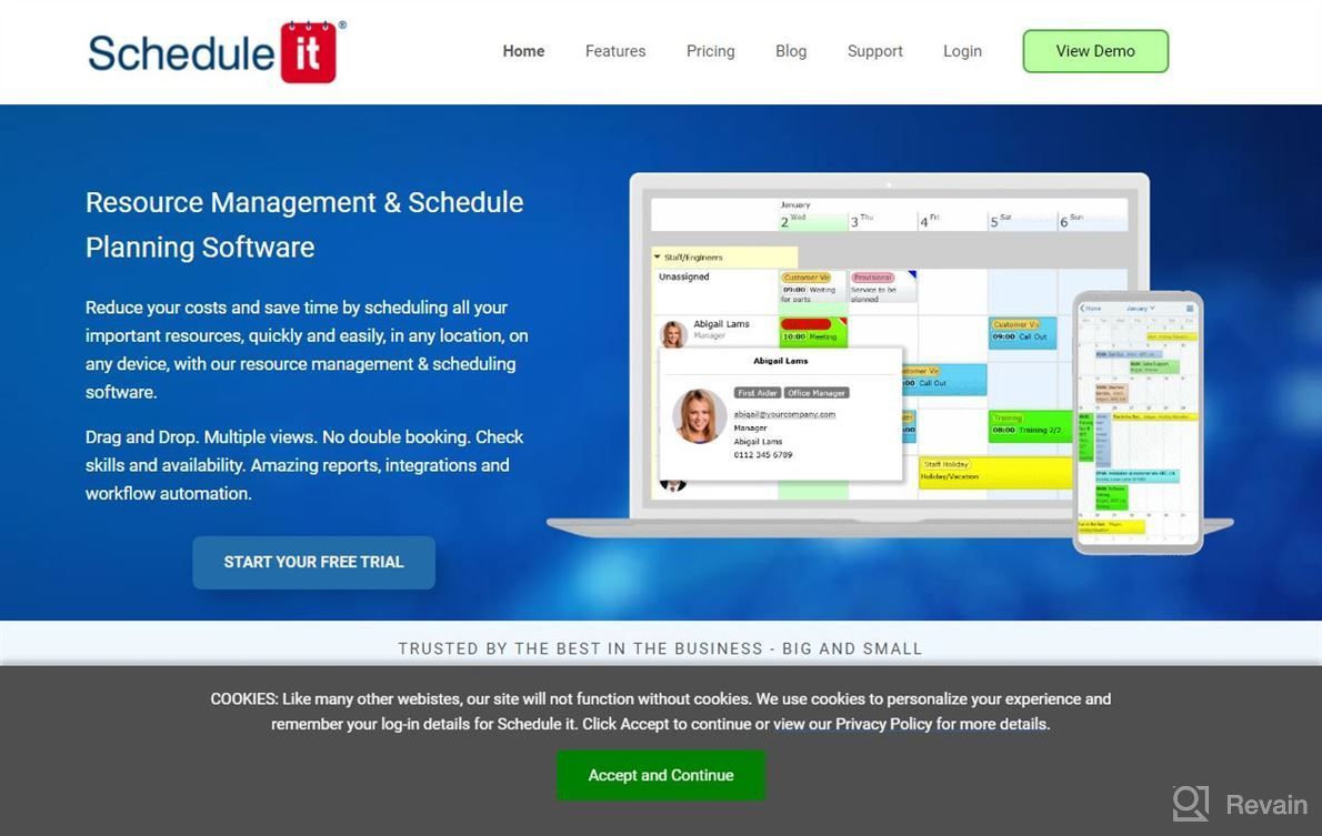 img 1 attached to Schedule it - Resource Scheduling Software review by Daniel Aboubakar