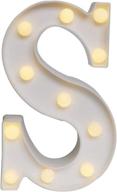 ogmr decorative led light-up number letters, white plastic marquee number lights sign for party wedding decor, battery operated (s) логотип