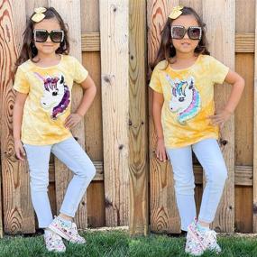 img 2 attached to 🦄 Unicorn Shirts for Girls - HH Family Girls' Clothing, Tops, Tees & Blouses