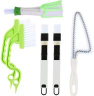 🧹 set of 6 window groove cleaning tools - hand-held brushes for sliding doors, shutters, window tracks, car vents, air conditioners, keyboards (random color) logo