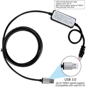 img 1 attached to 🔌 Moyina USB 3.0 to RJ45 Gigabit Ethernet Network Cable - Compatible with Switch, Router, Gateway, Modem - for MacBook, Windows, Chromebook, Surface Pro, Linux