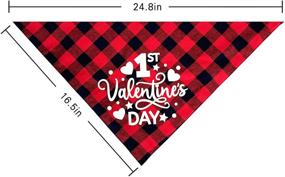 img 3 attached to 🐶 2 Pack Valentine's Dog Bandana - Pohshido Holiday Buffalo Plaid Scarfs for Small Medium Large Dogs Cats Pet Puppies (Hey Cupid)