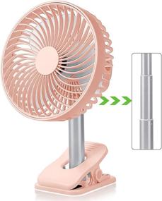 img 4 attached to 💨 Powerful and Quiet Portable Small Desk Fan - 8 inch Pink Mini Table Fan with USB Rechargeable Battery for Home, Office, Travel, and More