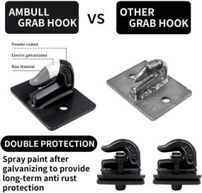 img 1 attached to 🚜 AMBULL (2 Pack) Heavy-Duty 3/8" Tractor Bucket Grab Hook Grade 70 - Forged Steel Bolt-On Grab Hook Tow Hook Mount with Backer Plate - Ideal for Tractor Bucket, RV, UTV, Truck - Max 15,000 lbs - Black