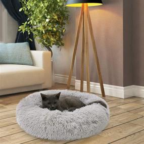 img 1 attached to 🐱 Dorakitten Cat Blanket Cushion Plush Bed: Soft Fluffy Calming Bed for Indoor Cats and Small Dogs