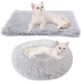 img 4 attached to 🐱 Dorakitten Cat Blanket Cushion Plush Bed: Soft Fluffy Calming Bed for Indoor Cats and Small Dogs