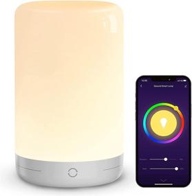 img 4 attached to Table Lamp: Smart LED Desk Lamp Compatible with Alexa and Google Home, Color Changing Nightstand Lamp with RGB, Warm White, and Dimmable Touch Bedside Ambiance Lighting for Bedroom Living Room