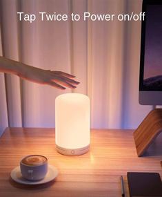img 1 attached to Table Lamp: Smart LED Desk Lamp Compatible with Alexa and Google Home, Color Changing Nightstand Lamp with RGB, Warm White, and Dimmable Touch Bedside Ambiance Lighting for Bedroom Living Room