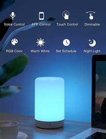 img 3 attached to Table Lamp: Smart LED Desk Lamp Compatible with Alexa and Google Home, Color Changing Nightstand Lamp with RGB, Warm White, and Dimmable Touch Bedside Ambiance Lighting for Bedroom Living Room