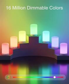 img 2 attached to Table Lamp: Smart LED Desk Lamp Compatible with Alexa and Google Home, Color Changing Nightstand Lamp with RGB, Warm White, and Dimmable Touch Bedside Ambiance Lighting for Bedroom Living Room
