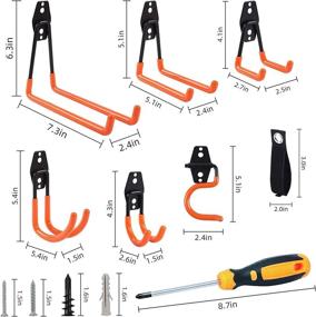 img 3 attached to 🔧 Organize Your Garage with 16-Pack Heavy Duty Iron Tool Hooks - Ideal for Hanging Garden Tools, Ladders, and Bulky Items