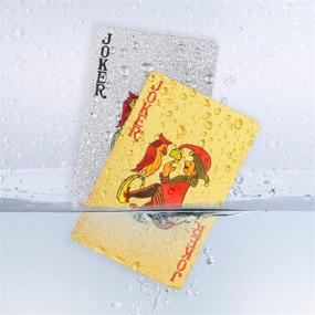 img 1 attached to Delicate Pattern 24K Foil Waterproof Poker Cards - Joyoldelf 2 Decks with Gift Box: The Ultimate Cardistry, Party and Game Tool