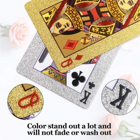 img 2 attached to Delicate Pattern 24K Foil Waterproof Poker Cards - Joyoldelf 2 Decks with Gift Box: The Ultimate Cardistry, Party and Game Tool