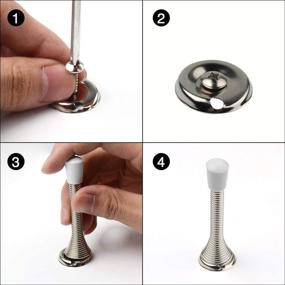 img 2 attached to 🚪 10 Pcs Heavy Duty Anti-Rust Satin Nickel Door Stoppers with Screw-in Design, Stainless Steel Spring Stopper for Simple Installation and Dismantling - 3 Inch