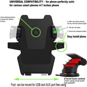 img 2 attached to Universal Car Phone Mount with Strong Sticky Gel Pad - Dash & Windshield Phone Holder for iPhone 11 Pro Xs Max XR X 8 7 6 Plus, Galaxy S7, S8, S9, S10, S20, Note 10, 9 Plus - Hands-Free Stand, Washable