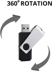 img 2 attached to KEXIN 10 Pack of 64GB USB Flash Drives - Swivel Thumb Drives Memory Sticks - Black, Jump Drives - Bulk Pack 64 GB
