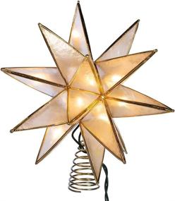 img 4 attached to 🌟 Shine Bright with Kurt S. Adler Gold Sputnik Capiz Treetop - Dazzling Christmas Tree Decoration