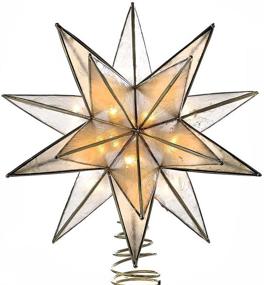 img 3 attached to 🌟 Shine Bright with Kurt S. Adler Gold Sputnik Capiz Treetop - Dazzling Christmas Tree Decoration