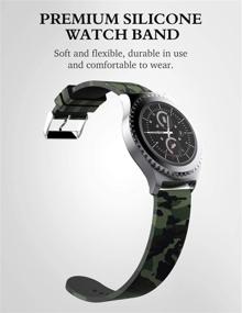 img 3 attached to 🌿 Emibele 20mm Universal Watch Band - Premium Soft Silicone Tabby Print Pattern Adjustable Replacement Strap - Ideal for 20mm Sport Strap - Ground Force Camouflage