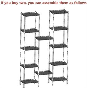 img 2 attached to 🗄️ Steel Storage Rack Adjustable Unit Shelves - 6 Wire Shelving for Laundry, Bathroom, Kitchen, Pantry, and Closet (Silver, 16.6L x 11.6W x 63H)