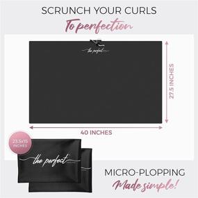 img 2 attached to The Perfect Haircare Hair Towel and Curl Scrunching Towel Set - Curly Girl Method Approved - Micro Plop - Includes 1 Hair Towel Turban (40 in. x 27.5 in.) + 2 Scrunching Towels (23.5 in. x 15 in.) - Black