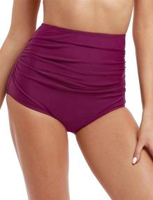 img 4 attached to Hilor Waisted Shirred Hispter Tankini Women's Clothing for Swimsuits & Cover Ups