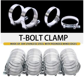 img 1 attached to 🔩 High-Quality Stainless Steel T-Bolt Clamps for 3.0'' Silicone Intercooler Hose - Pack of 4 Pieces