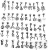 📿 obsede pendant charms: 50pcs mixed smooth spacer beads for diy necklace bracelet making - silver, hole 0.2inch/4.8mm logo