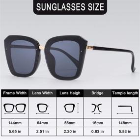 img 1 attached to Stylish and Trendy Vintage Square Cateye Sunglasses for Women Offering Oversized Polarized Protection and UV400 Rimless Design