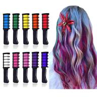 набор для волос ebanku christmas hair chalk comb - 10 цветов моющейся краски для волос для девочек, идеально подходит для косплея, diy, дня рождения и новогодних подарков. логотип