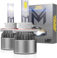 💡 mega racer h13/9008 led headlight bulb 6000k white dual high/low beam, 1 pair - 8000 lumens, 40w logo